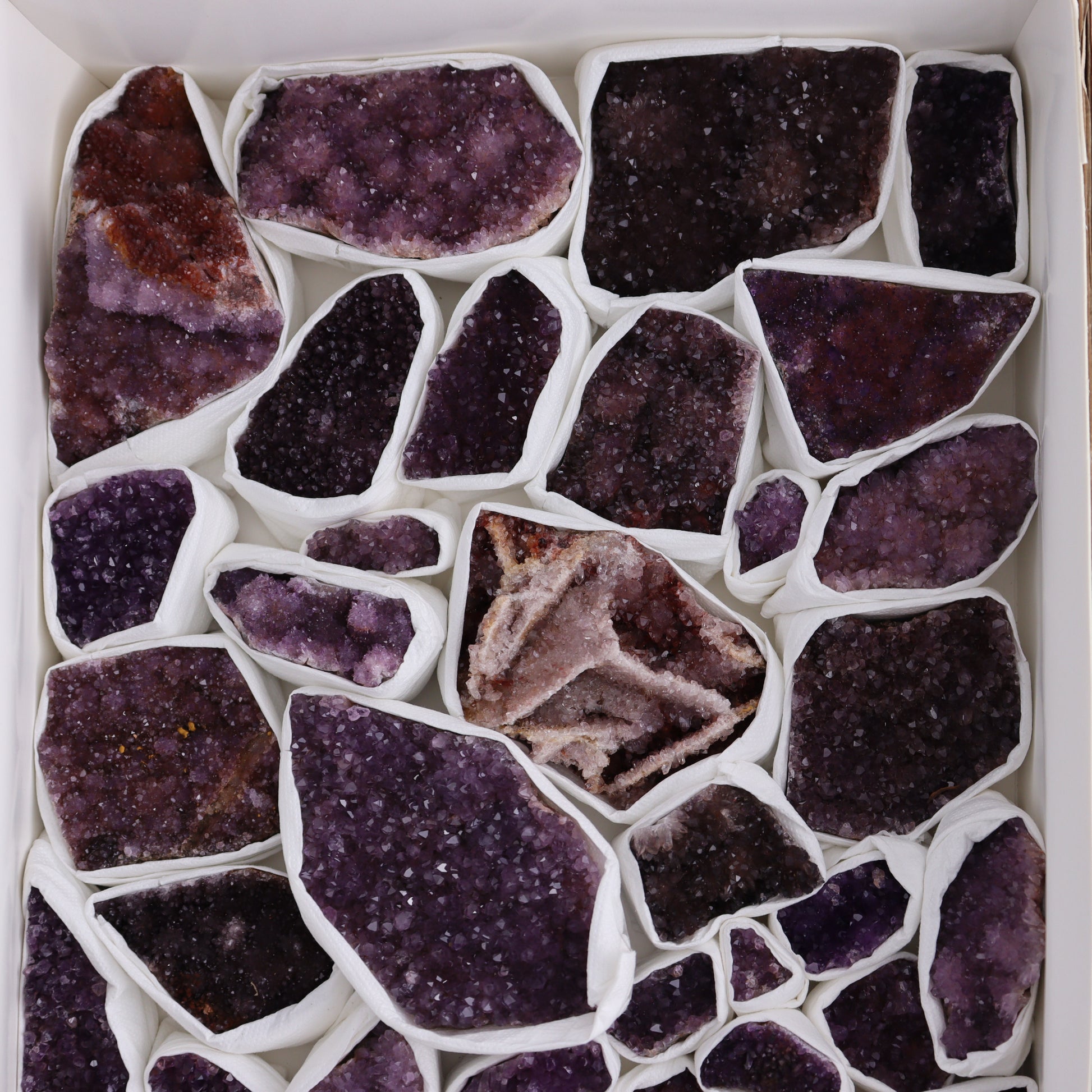 Amethyst Flat of 35 - Expert Wholesale and Supplier of Wholesale Crystals & Bulk Gemstones, ["Amethyst","Clusters","Flats"]