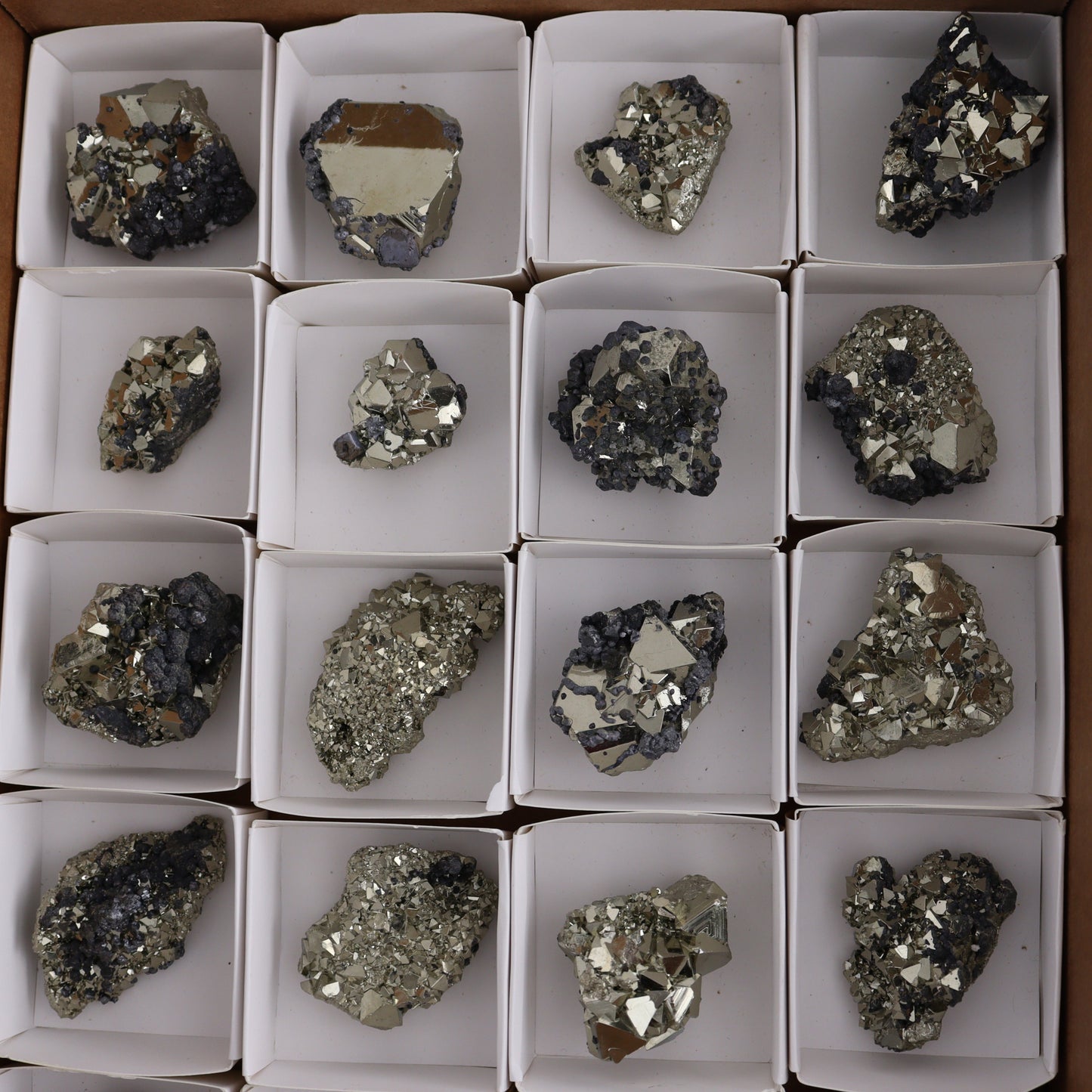 Octahedral Pyrite Clusters Set of 20 - Expert Wholesale and Supplier of Wholesale Crystals & Bulk Gemstones, ["Clusters","Octahedral Pyrite","Peru","Pyrite"]