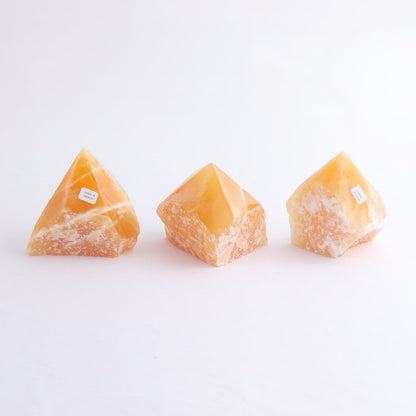 Orange Calcite Polished Tips Set of 9