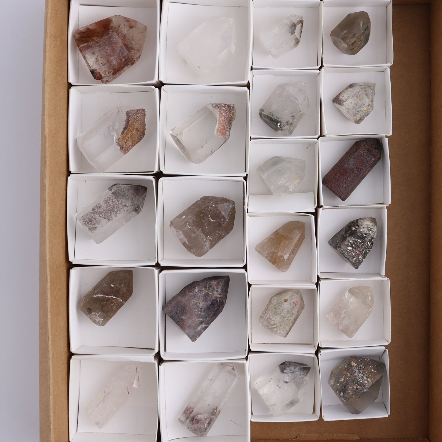 Garden Quartz Towers Set of 22 - Expert Wholesale and Supplier of Wholesale Crystals & Bulk Gemstones, ["Garden Quartz","Quartz","Towers"]