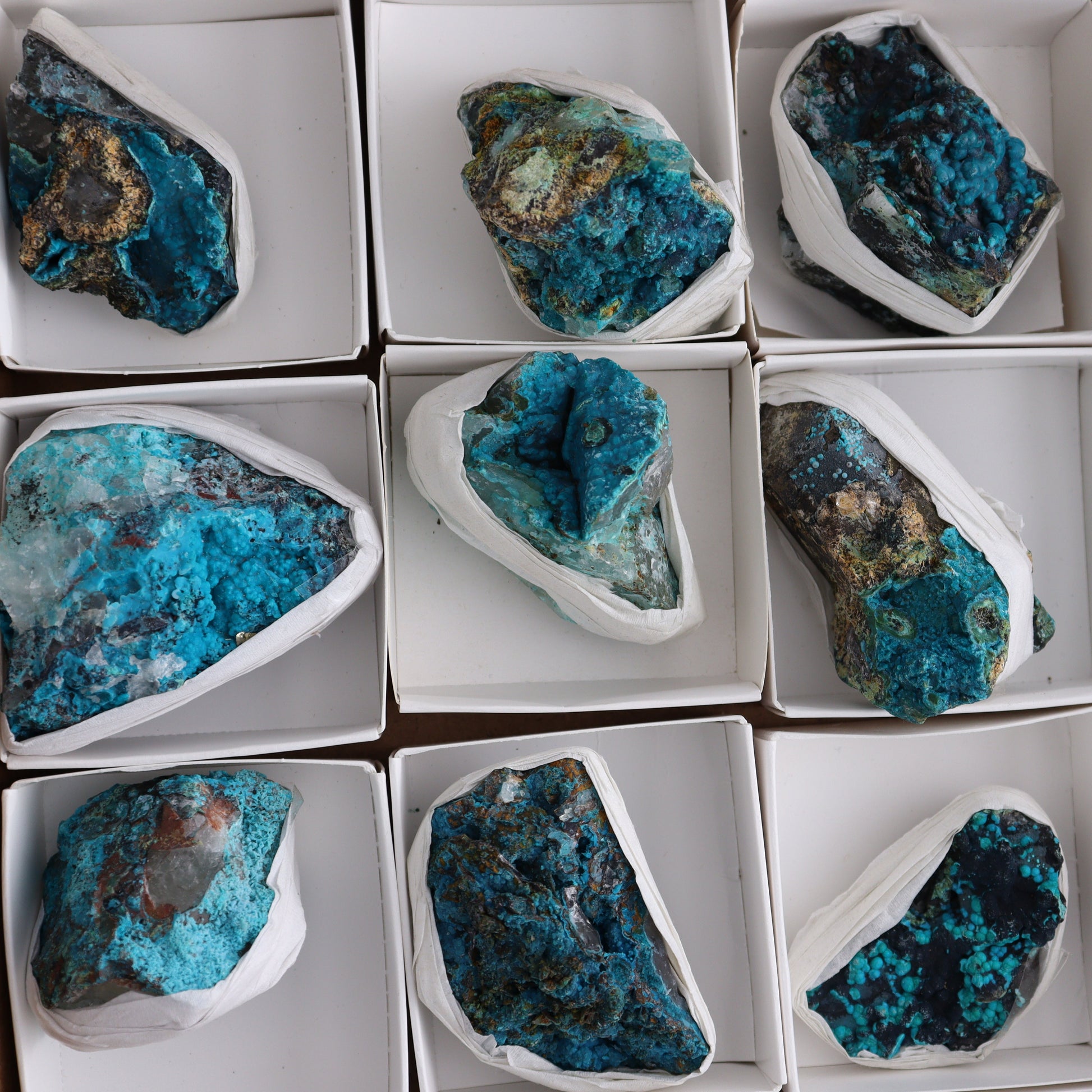 Chrysocolla with Quartz Roughs Set of 12 - Expert Wholesale and Supplier of Wholesale Crystals & Bulk Gemstones, ["Chrysocolla","Flats","Freeforms","Peru","Rough"]