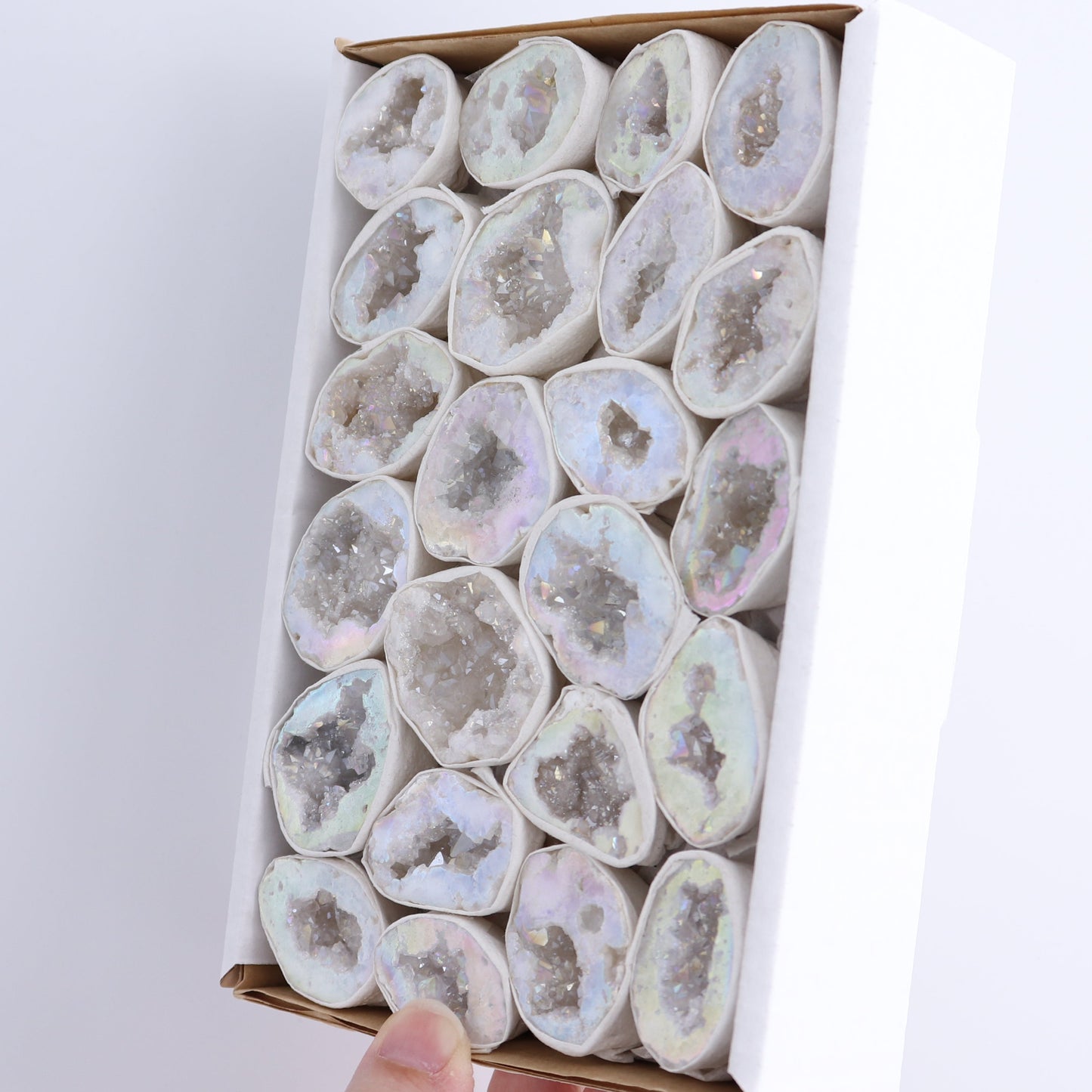 One Aura Quartz Geodes Flat Blind