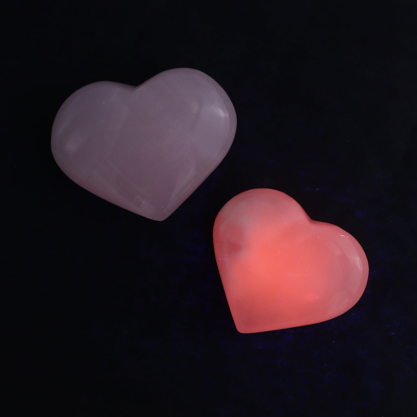 Pink Mangano Calcite Hearts Set of 6 - Expert Wholesale and Supplier of Wholesale Crystals & Bulk Gemstones, ["Pakistan","Pink Calcite"]