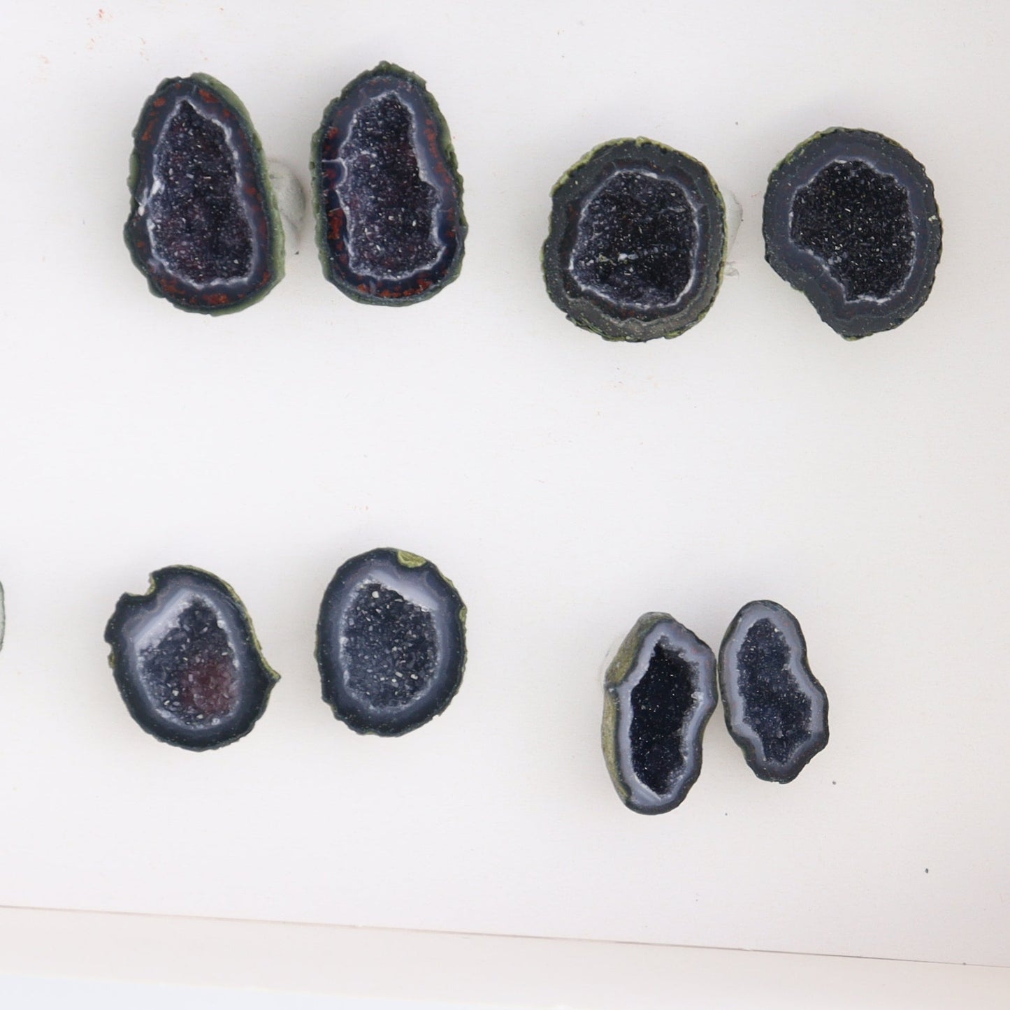 Tabasco Geodes 9 Pairs - Expert Wholesale and Supplier of Wholesale Crystals & Bulk Gemstones, ["Geodes","Tabasco Geode"]