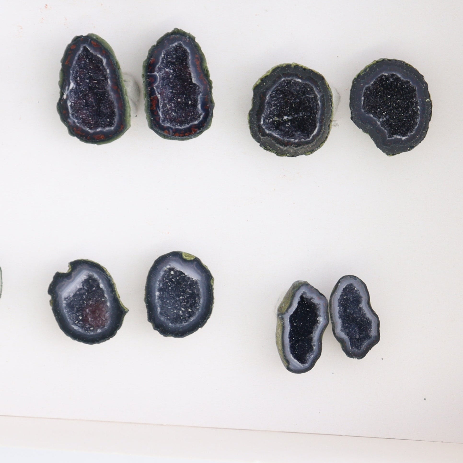 Tabasco Geodes 9 Pairs - Expert Wholesale and Supplier of Wholesale Crystals & Bulk Gemstones, ["Geodes","Tabasco Geode"]