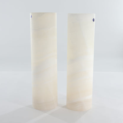 One 12" White Polished Top Onyx Lamp Blind