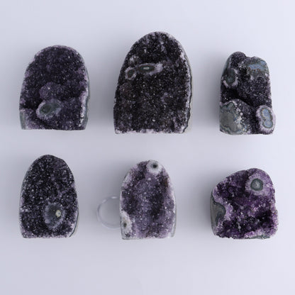 Uruguay Amethyst Cut Base Set of 6 - Expert Wholesale and Supplier of Wholesale Crystals & Bulk Gemstones, ["Amethyst","Cut Base","Uruguay"]