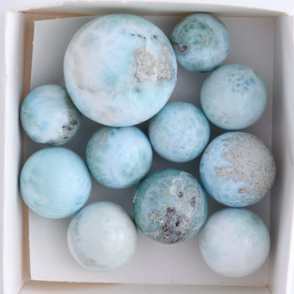 Larimar Spheres Set of 11 - Expert Wholesale and Supplier of Wholesale Crystals & Bulk Gemstones, ["Larimar","Spheres"]