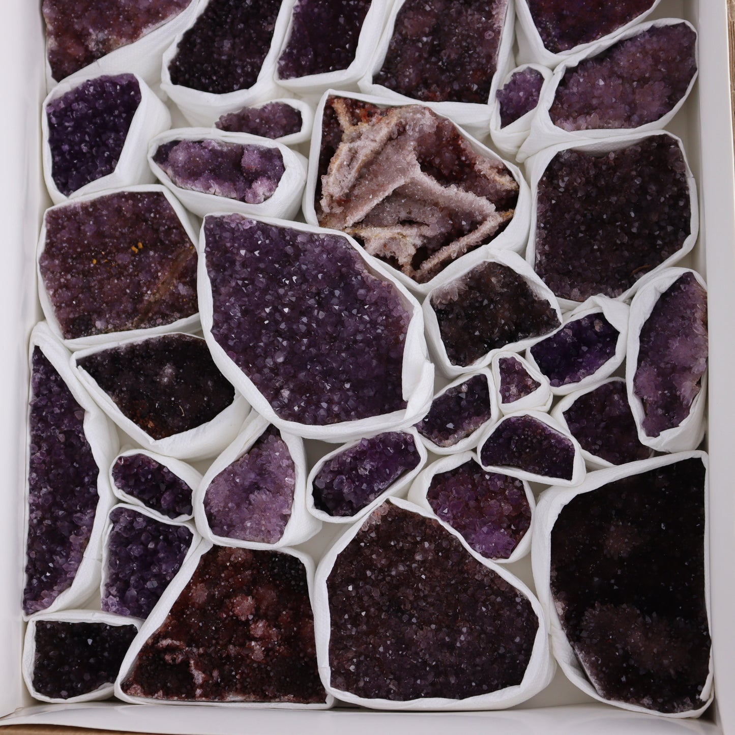 Amethyst Flat of 35 - Expert Wholesale and Supplier of Wholesale Crystals & Bulk Gemstones, ["Amethyst","Clusters","Flats"]