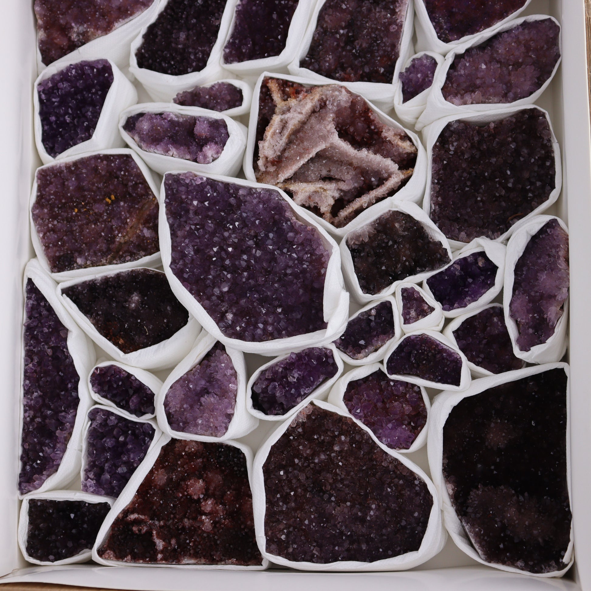 Amethyst Flat of 35 - Expert Wholesale and Supplier of Wholesale Crystals & Bulk Gemstones, ["Amethyst","Clusters","Flats"]