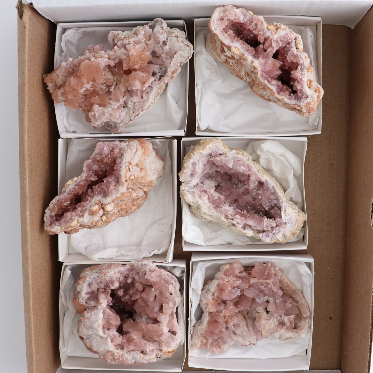 Pink Amethyst Geodes Set of 6