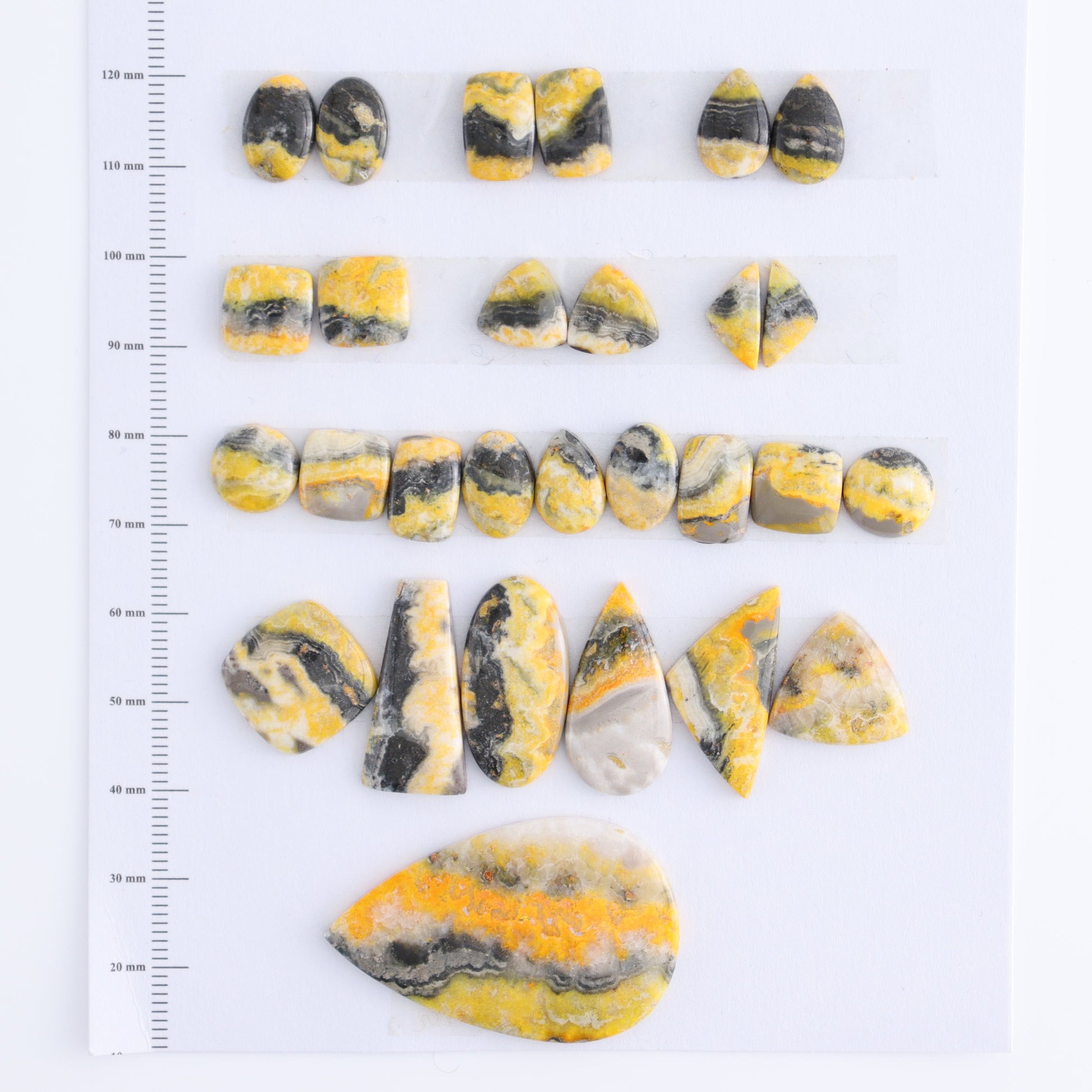 Bumblebee Jasper Cabs Set of 28 - Expert Wholesale and Supplier of Wholesale Crystals & Bulk Gemstones, ["Bumblebee Jasper","Cabs","jasper","Turkey"]