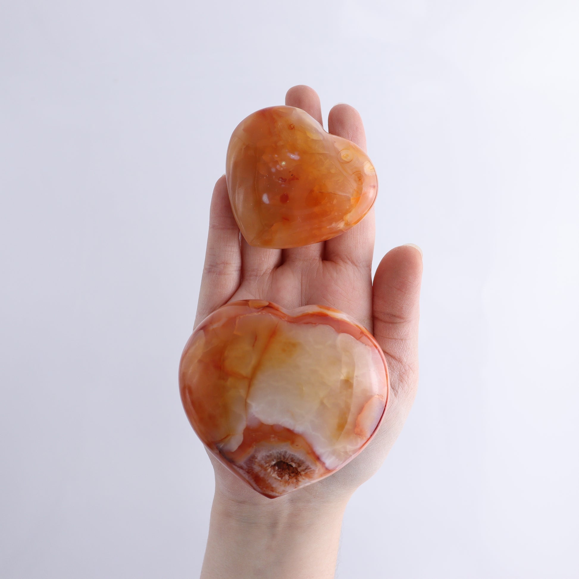 Carnelian Hearts Flat of 15 - Expert Wholesale and Supplier of Wholesale Crystals & Bulk Gemstones, ["carnelian","Hearts","Madagascar"]