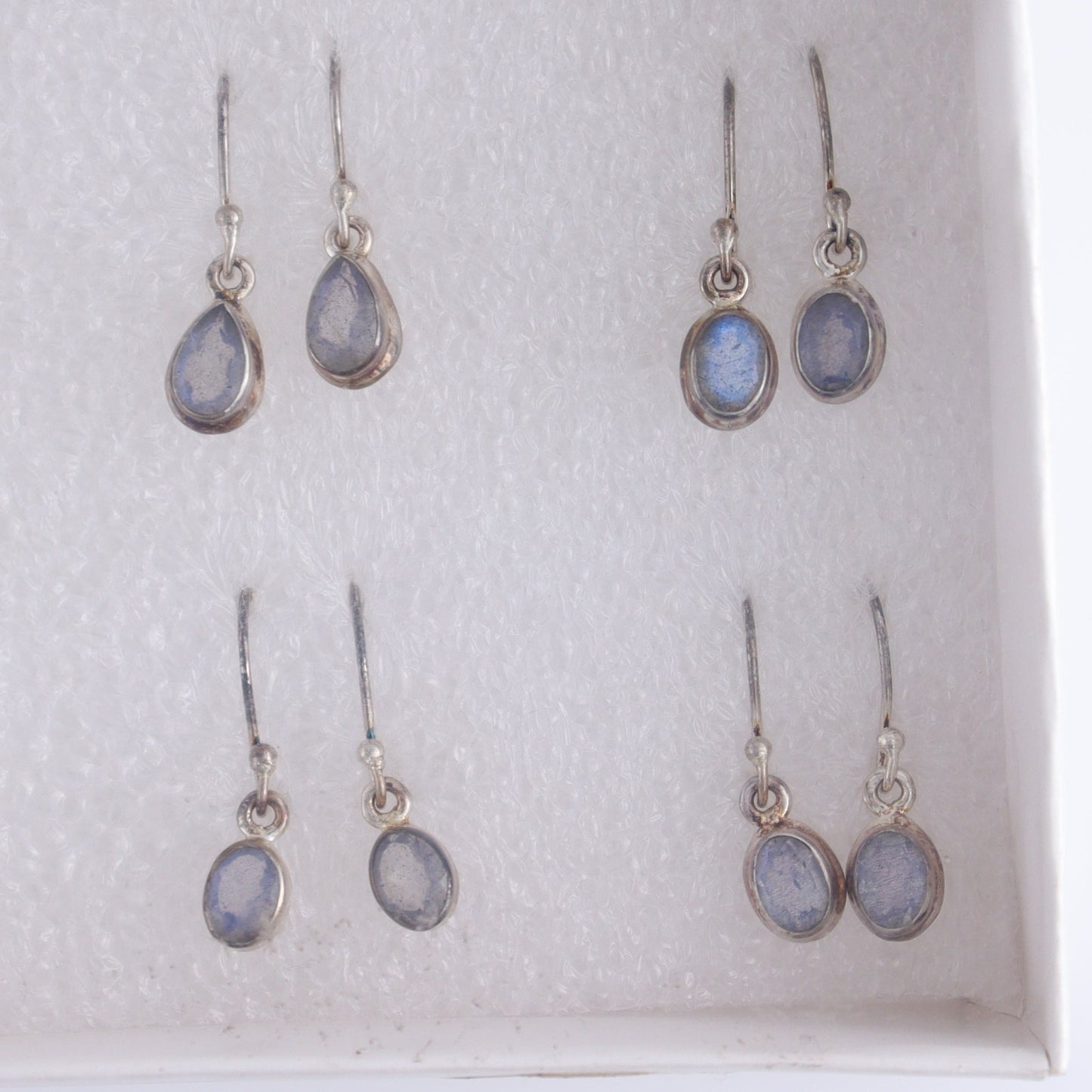 Labradorite Earrings Pairs of 9 - Expert Wholesale and Supplier of Wholesale Crystals & Bulk Gemstones, ["close_50","earrings","India","Labradorite","sterling silver"]