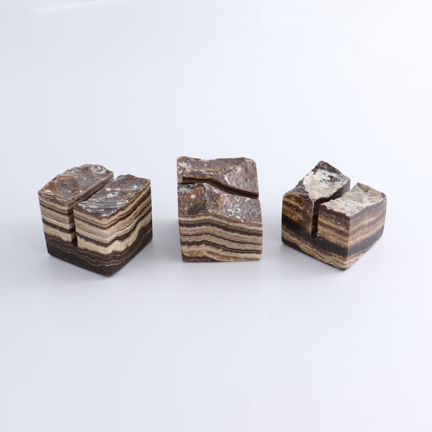 One Card Holder Mexican Onyx/Calcite Chocolate