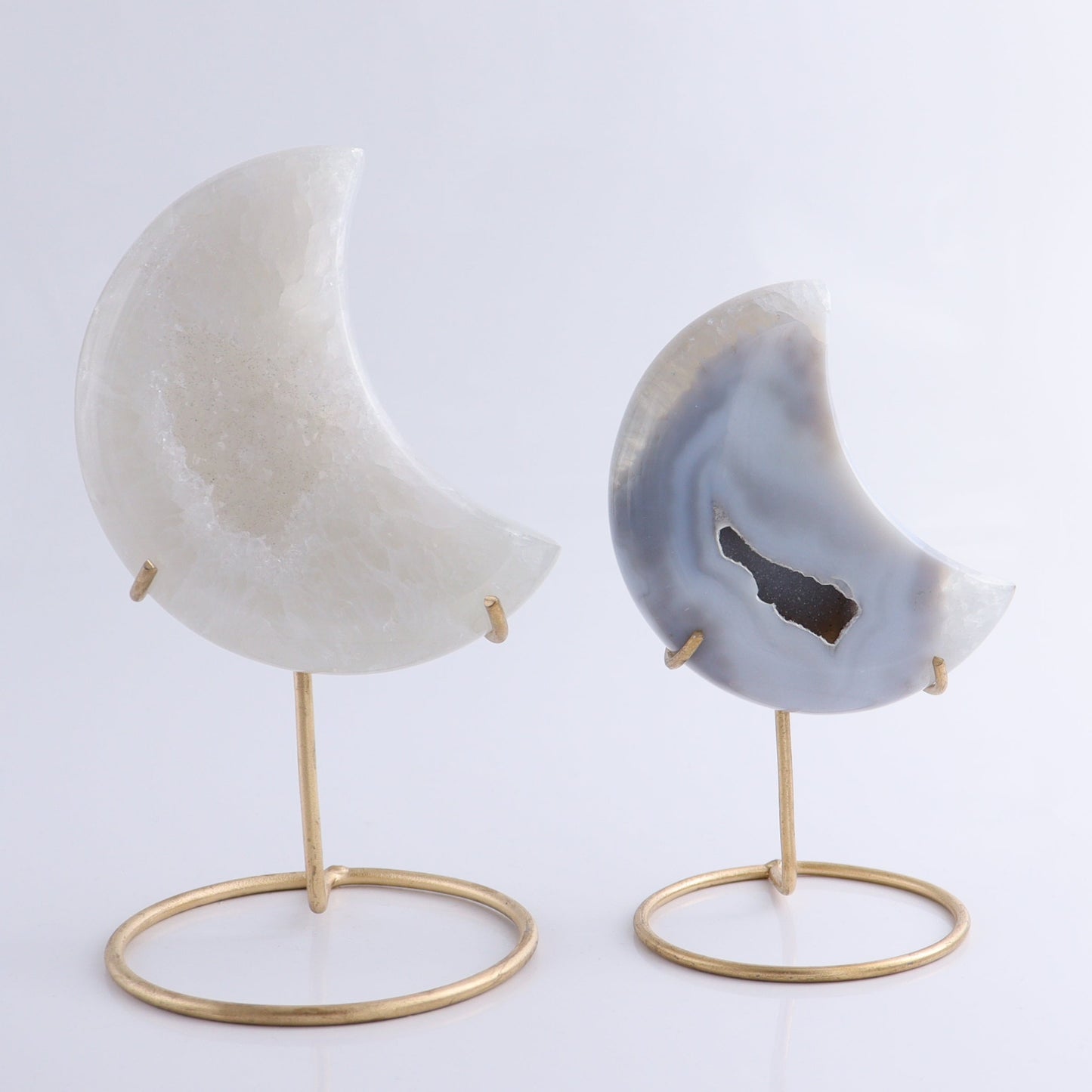 Agate Moons with Stand Set of 6 - Expert Wholesale and Supplier of Wholesale Crystals & Bulk Gemstones, ["Agate","Brazil","moons"]