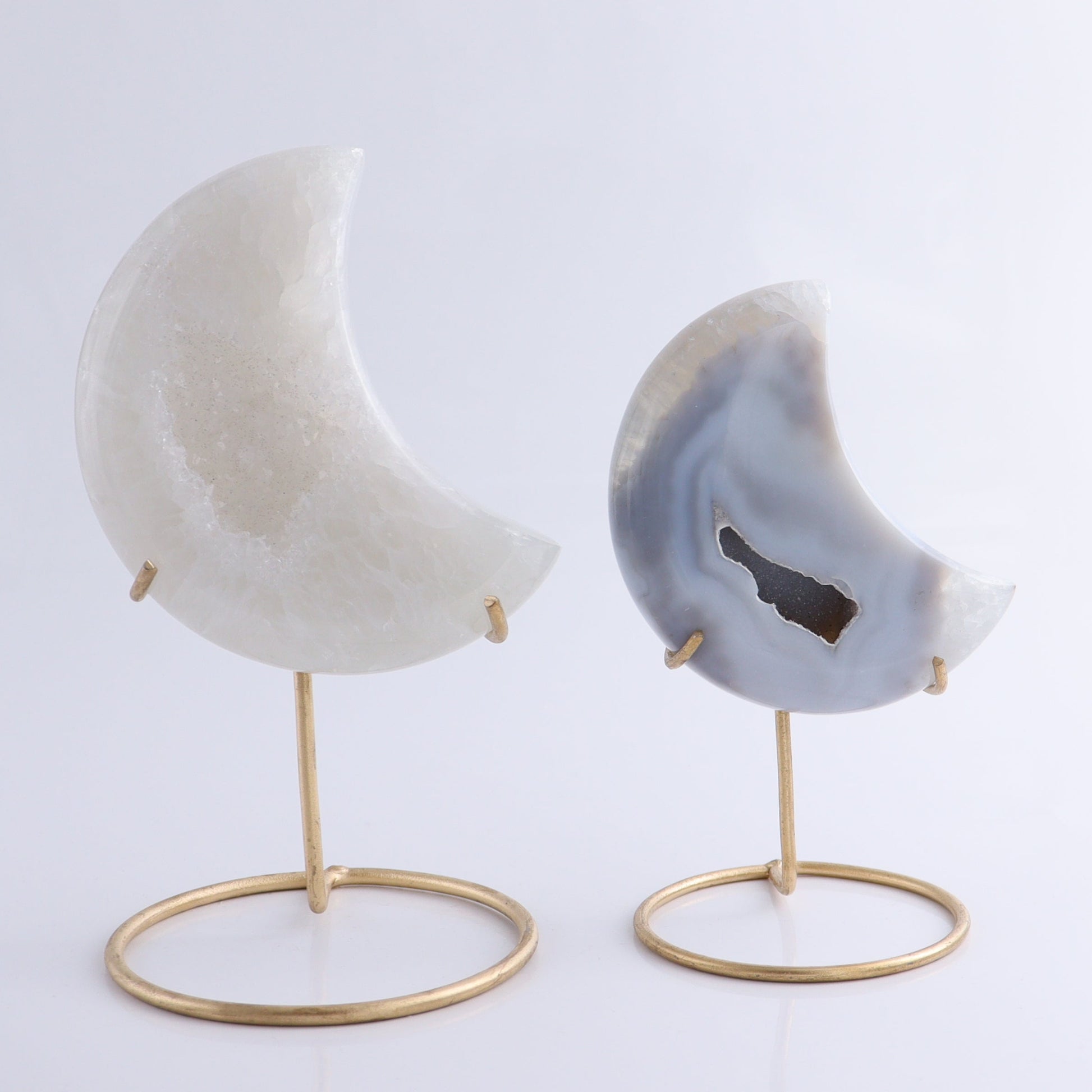 Agate Moons with Stand Set of 6 - Expert Wholesale and Supplier of Wholesale Crystals & Bulk Gemstones, ["Agate","Brazil","moons"]