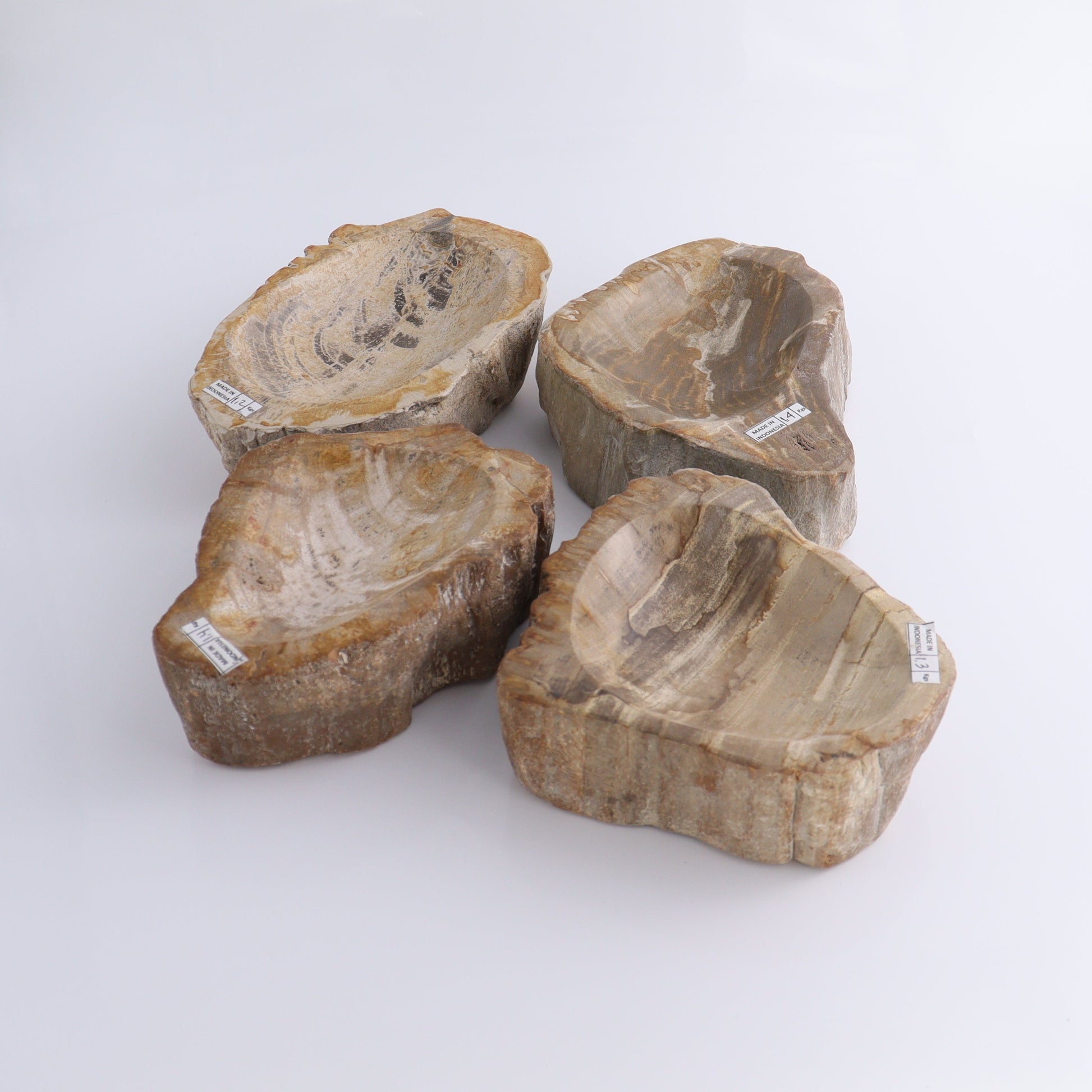 Petrified Wood Bowls Set of 4 - Expert Wholesale and Supplier of Wholesale Crystals & Bulk Gemstones, ["Bowls","Indonesia","Petrified Wood"]