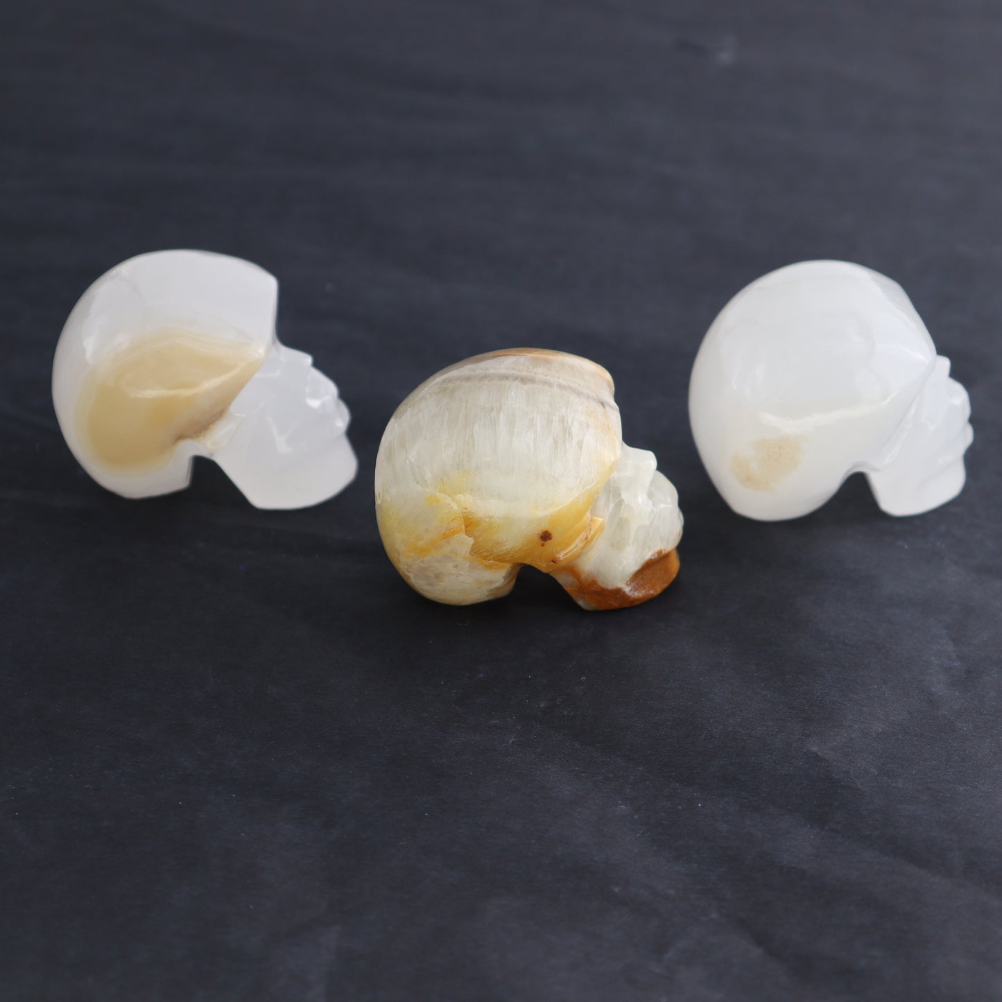 Onyx Skulls Set of 6 - Expert Wholesale and Supplier of Wholesale Crystals & Bulk Gemstones, ["Mexico","onyx","Skulls"]