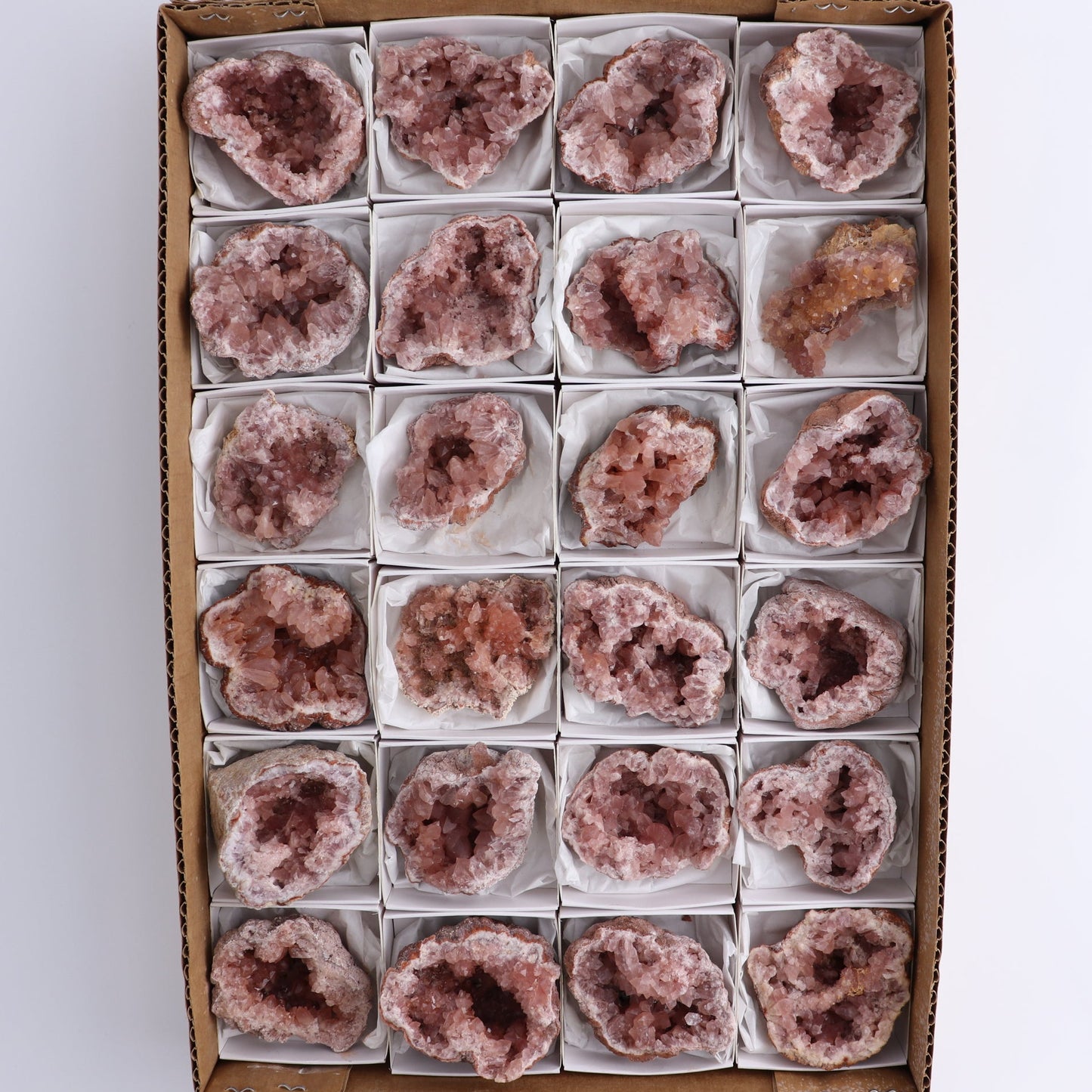 Pink Amethyst Geodes from Argentina Set of 24