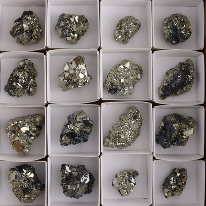 Octahedral Pyrite Clusters Set of 20 - Expert Wholesale and Supplier of Wholesale Crystals & Bulk Gemstones, ["Clusters","Octahedral Pyrite","Peru","Pyrite"]