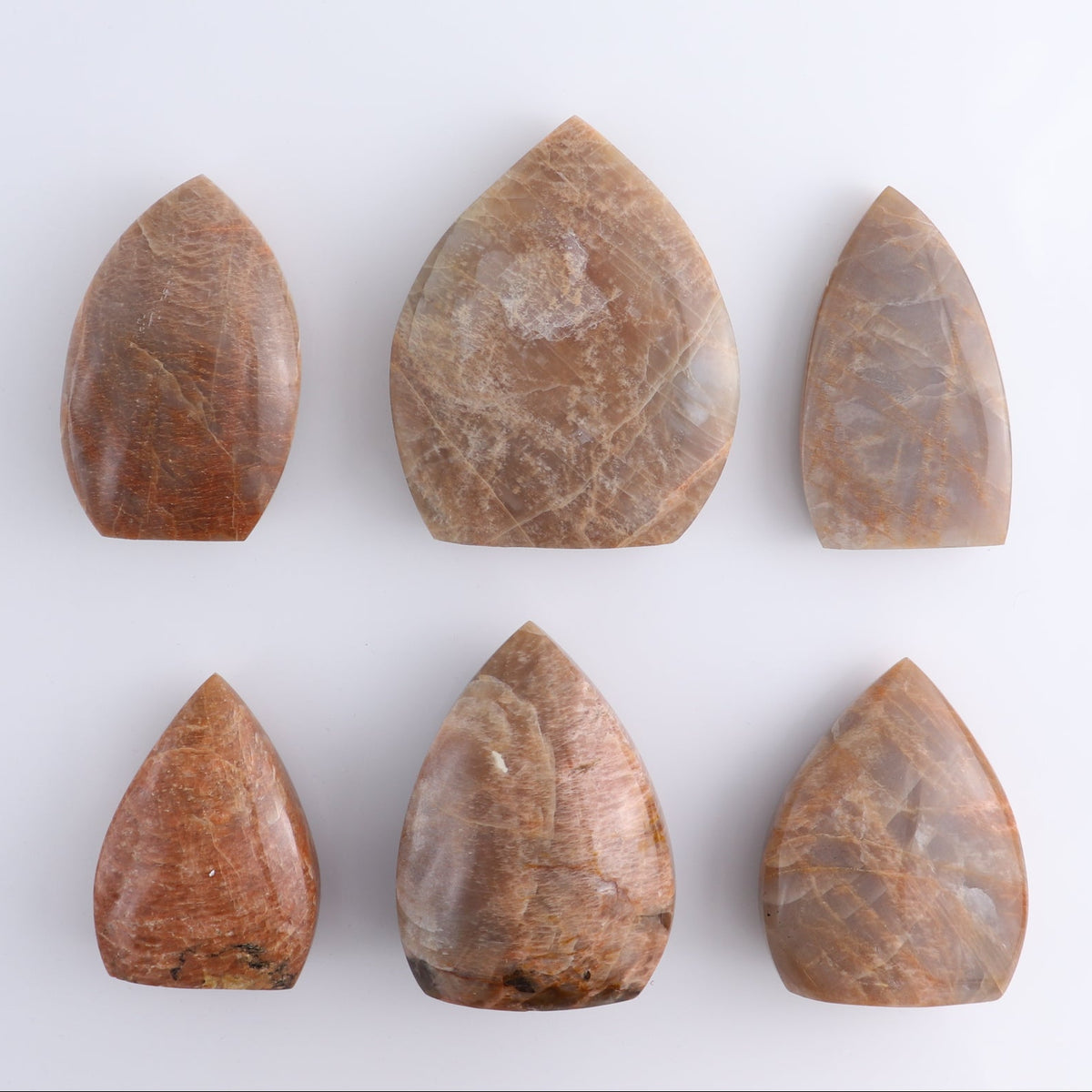 Peach Moonstone Freeform Set of 6 | Mi Esperanza Minerals | Supplier of Crystals and Onyx