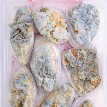 Blue Barite from Morocco Flat - Expert Wholesale and Supplier of Wholesale Crystals & Bulk Gemstones, ["Barite","Blue Barite","Clusters","Flats","Morocco"]