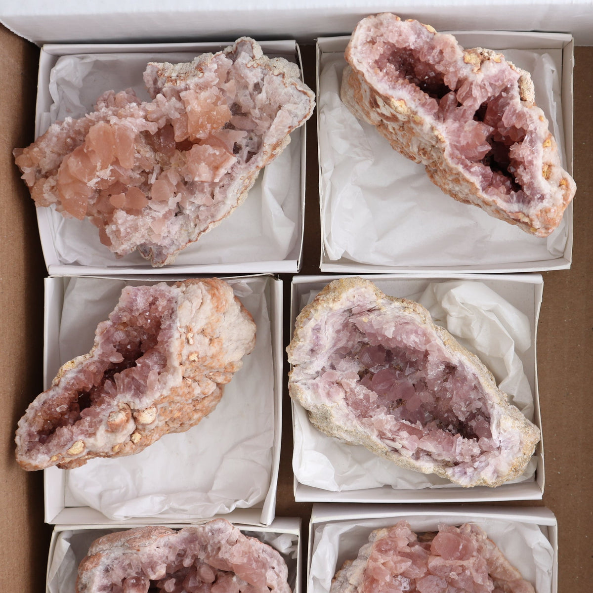 Pink Amethyst Geodes Set of 6