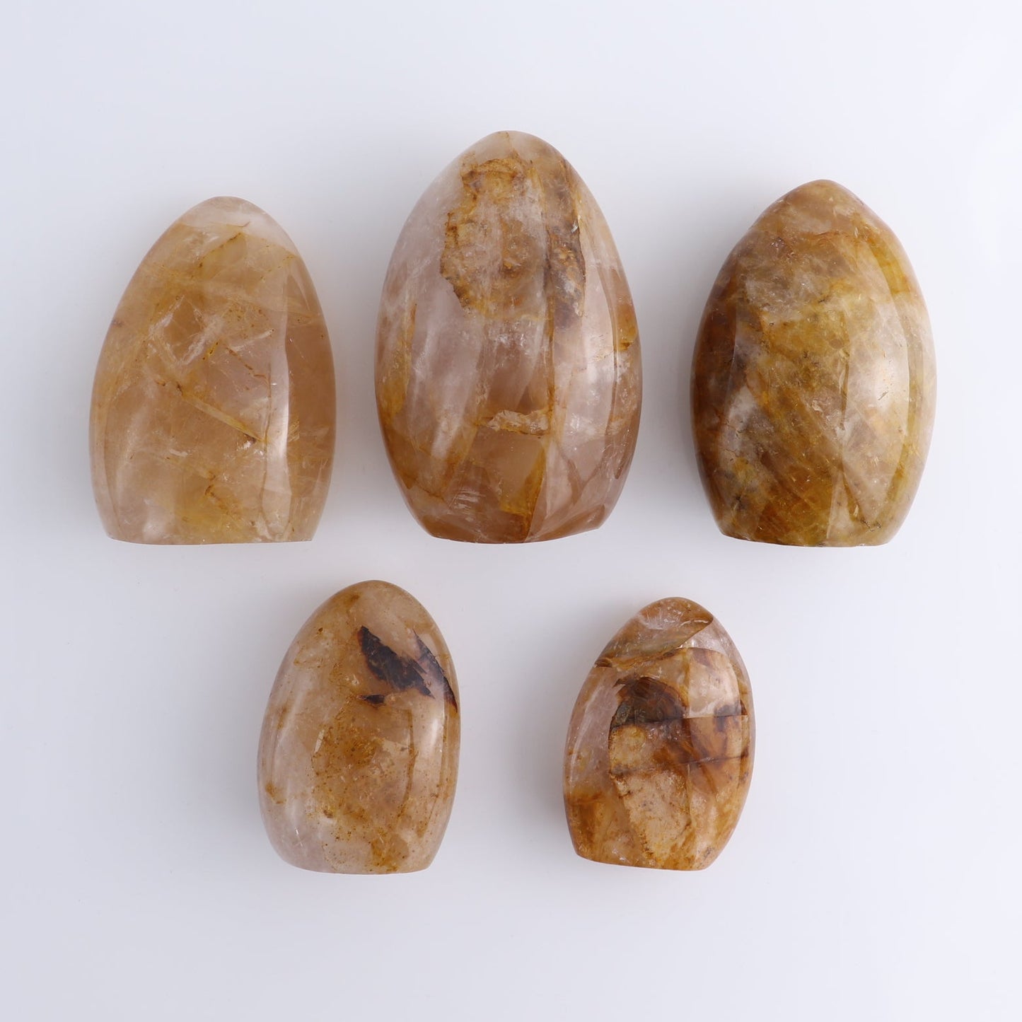 Golden Hematite Quartz Freeforms Set of 5