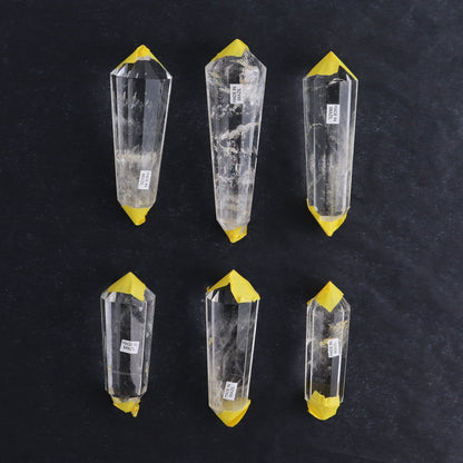 Quartz Faceted Double Points Set of 6