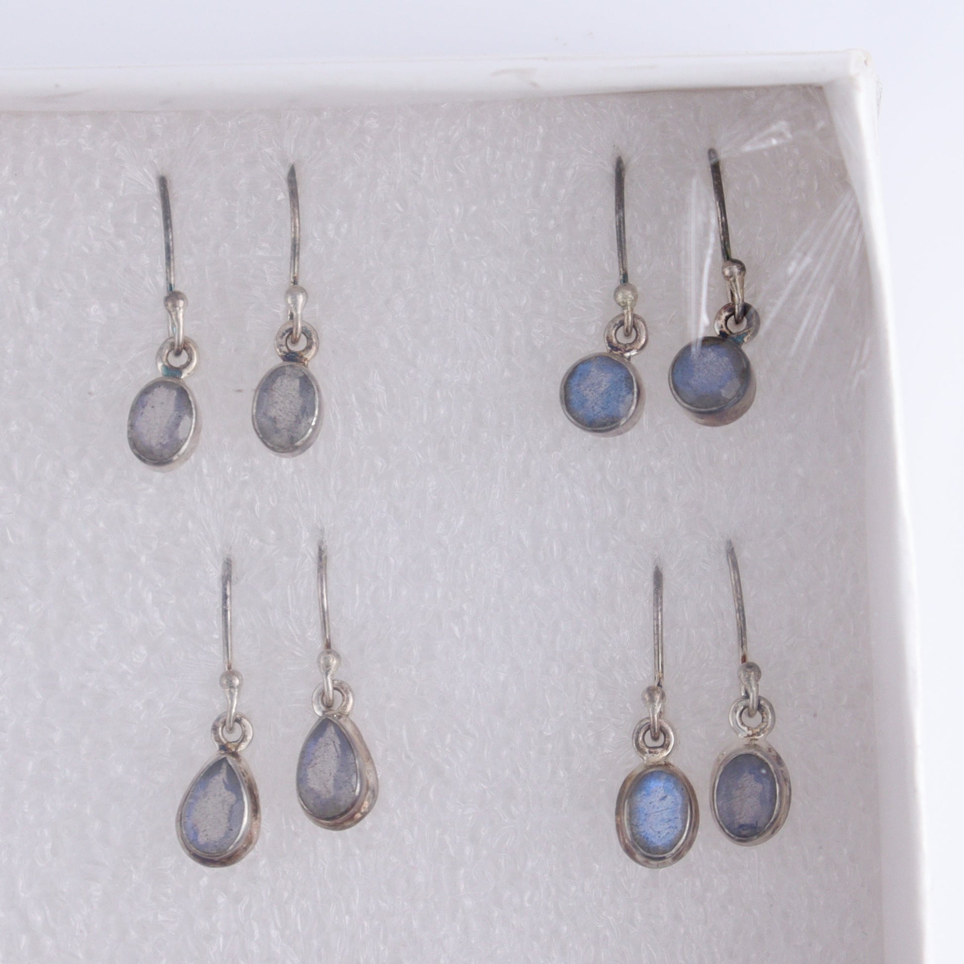 Labradorite Earrings Pairs of 9 - Expert Wholesale and Supplier of Wholesale Crystals & Bulk Gemstones, ["close_50","earrings","India","Labradorite","sterling silver"]