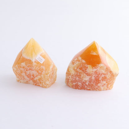 Orange Calcite Polished Tips Set of 9