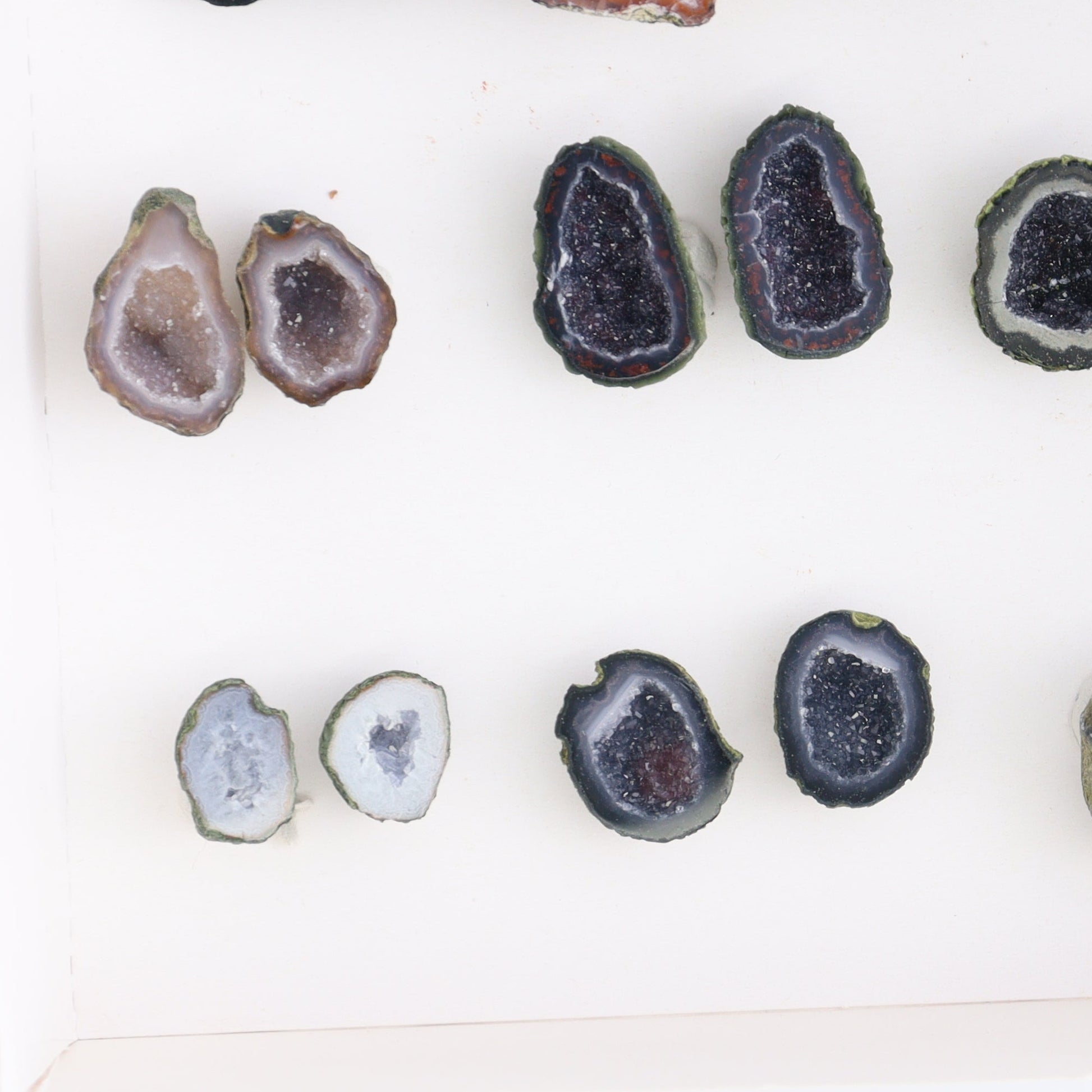 Tabasco Geodes 9 Pairs - Expert Wholesale and Supplier of Wholesale Crystals & Bulk Gemstones, ["Geodes","Tabasco Geode"]