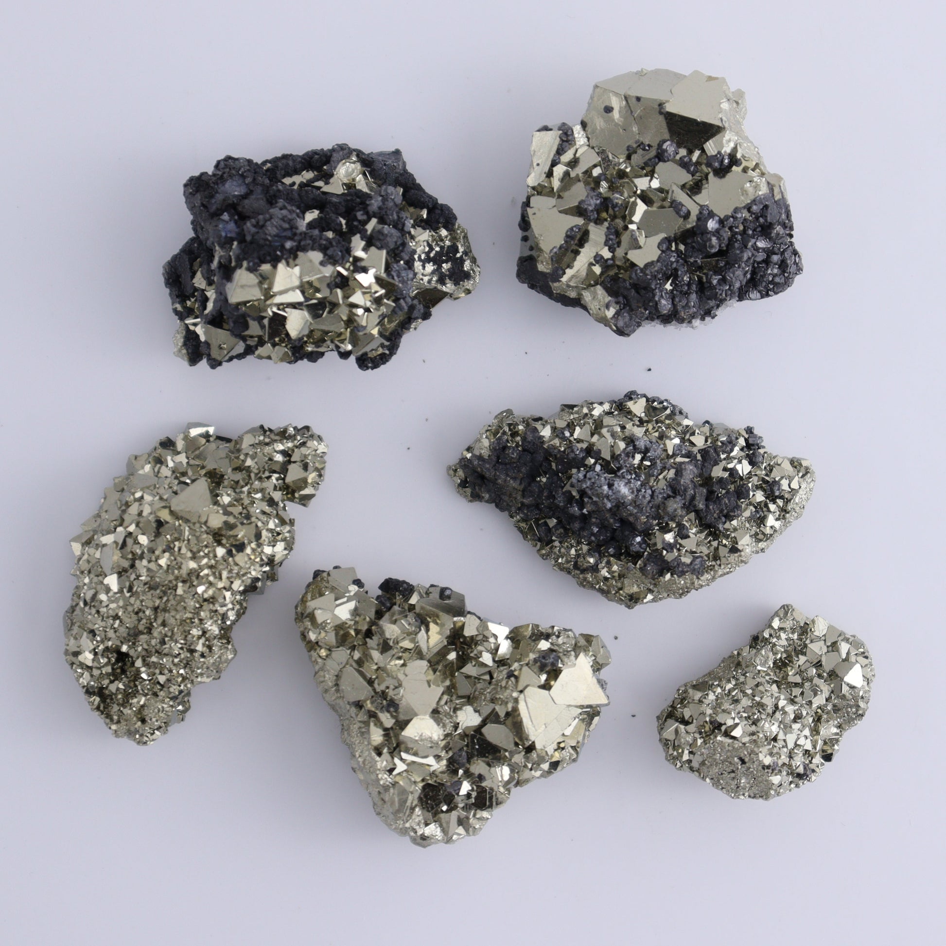 Octahedral Pyrite Clusters Set of 20 - Expert Wholesale and Supplier of Wholesale Crystals & Bulk Gemstones, ["Clusters","Octahedral Pyrite","Peru","Pyrite"]