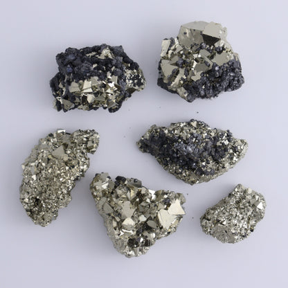 Octahedral Pyrite Clusters Set of 20 - Expert Wholesale and Supplier of Wholesale Crystals & Bulk Gemstones, ["Clusters","Octahedral Pyrite","Peru","Pyrite"]