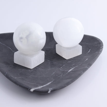 One Selenite (Satin Spar) Sphere Holder 4 cm - Expert Wholesale and Supplier of Wholesale Crystals & Bulk Gemstones, ["Morocco","Selenite","sphere holder"]