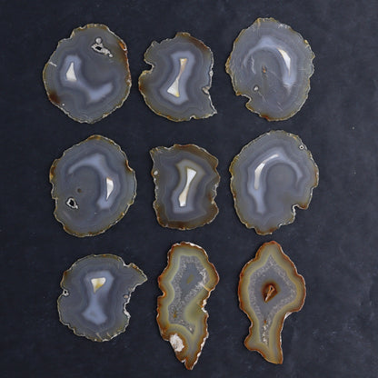 Iris Agate Slices Set of 9 - Expert Wholesale and Supplier of Wholesale Crystals & Bulk Gemstones, ["Agate","Iris Agate","Slices and Slabs"]