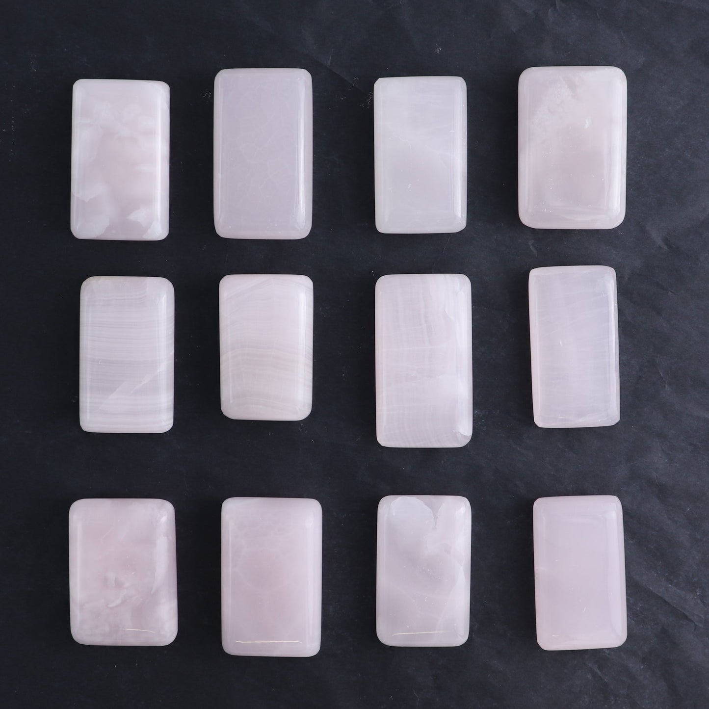 Pink Mangano Calcite Rectangles Set of 12
