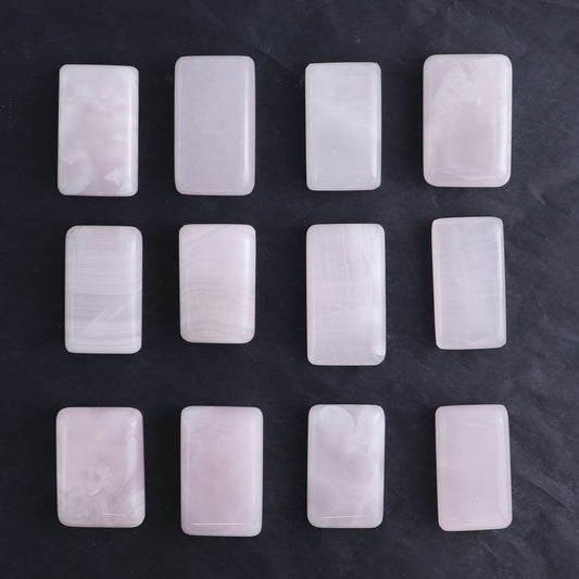 Pink Mangano Calcite Rectangles Set of 12 - Expert Wholesale and Supplier of Wholesale Crystals & Bulk Gemstones, ["Pink Calcite"]