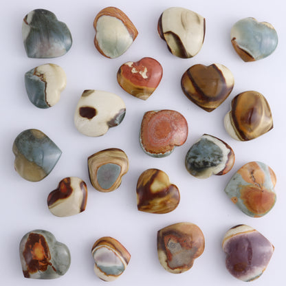 Polychrome Jasper Hearts Set of 20 Pieces - Expert Wholesale and Supplier of Wholesale Crystals & Bulk Gemstones, ["Hearts","Madagascar","Polychrome Jasper"]