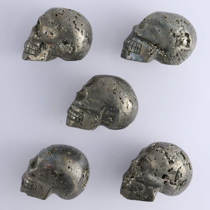 Pyrite Skulls Set of 5 - Expert Wholesale and Supplier of Wholesale Crystals & Bulk Gemstones, ["Hearts","Peru","Pyrite"]