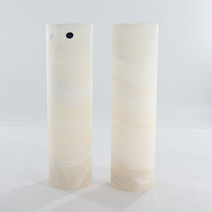 One 12" White Polished Top Onyx Lamp Blind