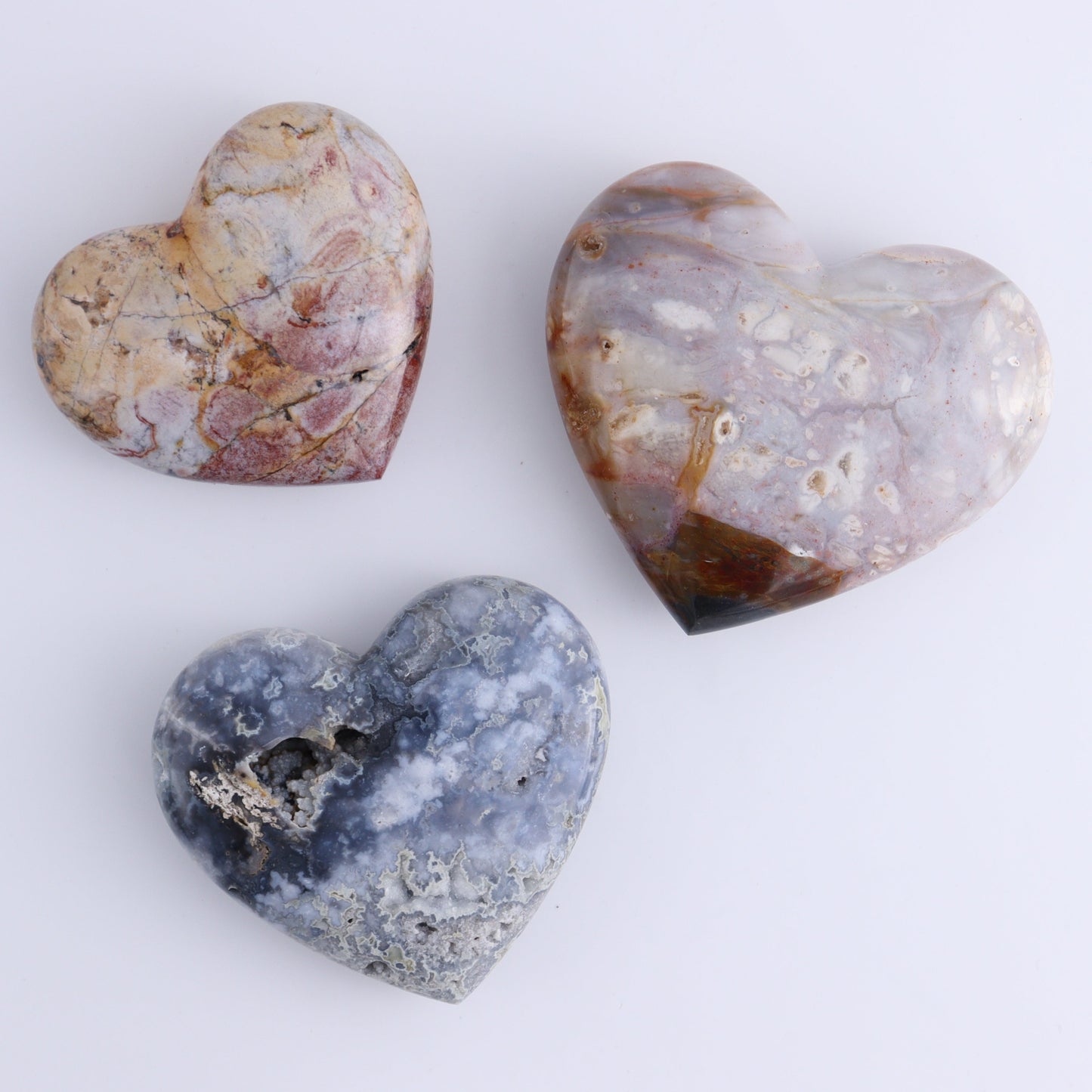 Maligano Jasper Mixed Carvings Set of 7 - Expert Wholesale and Supplier of Wholesale Crystals & Bulk Gemstones, ["Flower","Freeform","Freeforms","Hearts","Indonesia","Maligno Jasper","moons"]