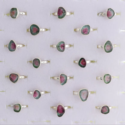 One Watermelon Tourmaline Ring Adjustable - Expert Wholesale and Supplier of Wholesale Crystals & Bulk Gemstones, ["India","Ring","sterling silver","Tourmaline"]