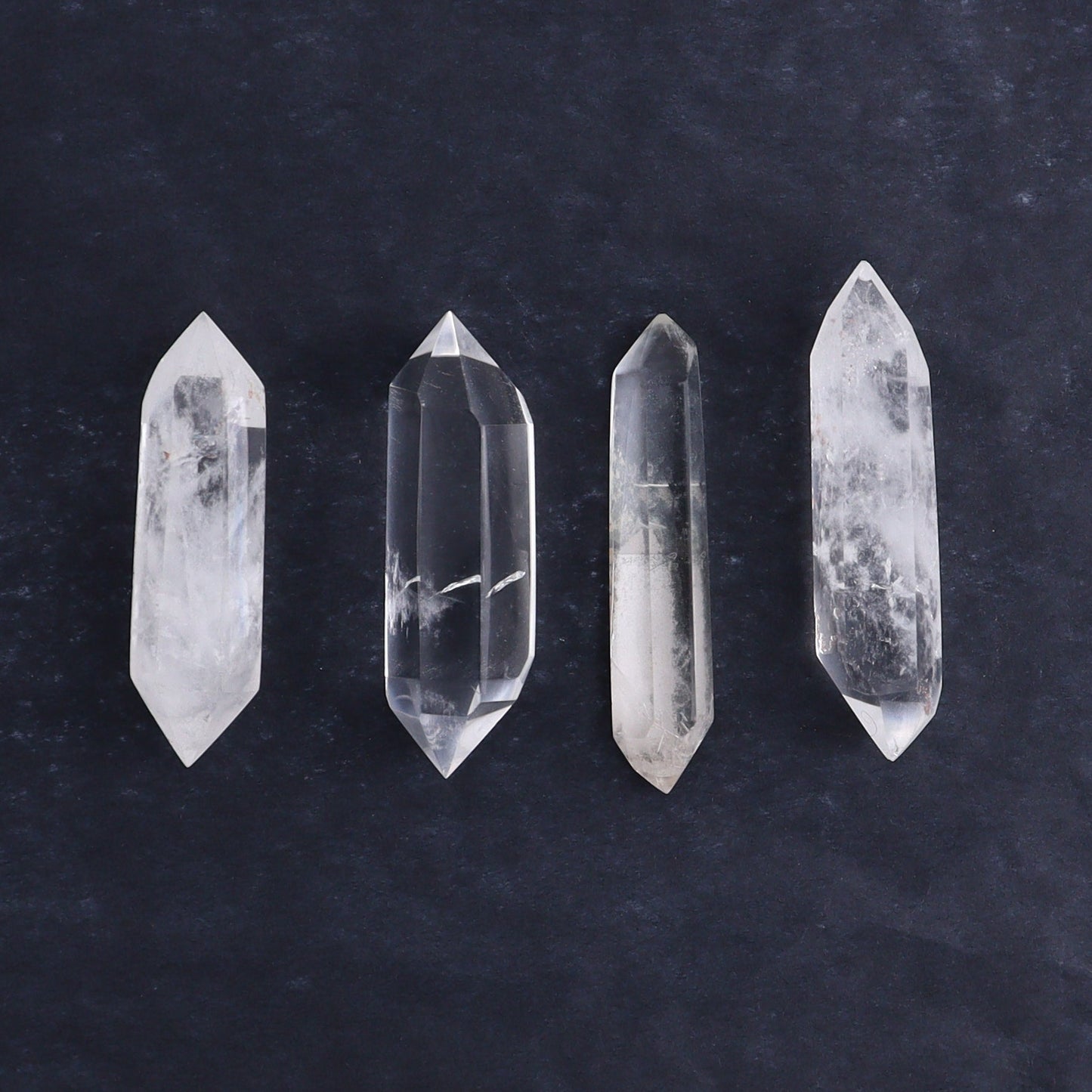 Quartz Faceted Double Points Set of 13 - Expert Wholesale and Supplier of Wholesale Crystals & Bulk Gemstones, ["Brazil","Clear Quartz","Mixed Carvings","Quartz"]