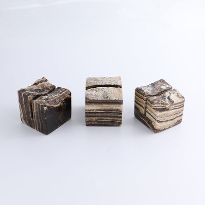 One Card Holder Mexican Onyx/Calcite Chocolate