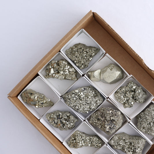 Pyrite Clusters Set of 12
