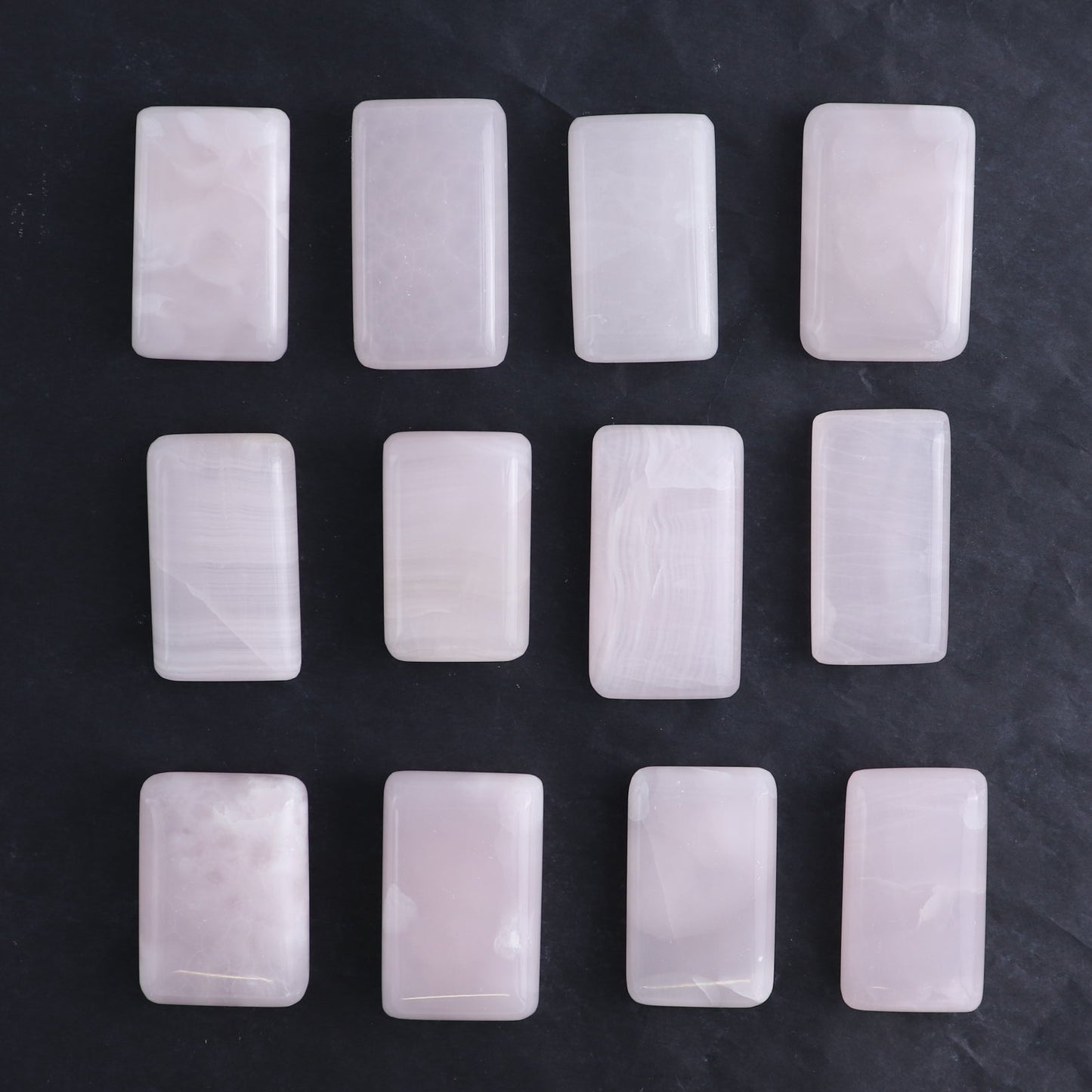 Pink Mangano Calcite Rectangles Set of 12