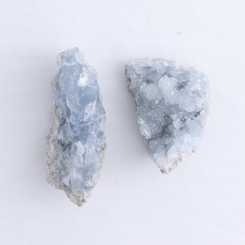 Celestite Clusters Set of 8
