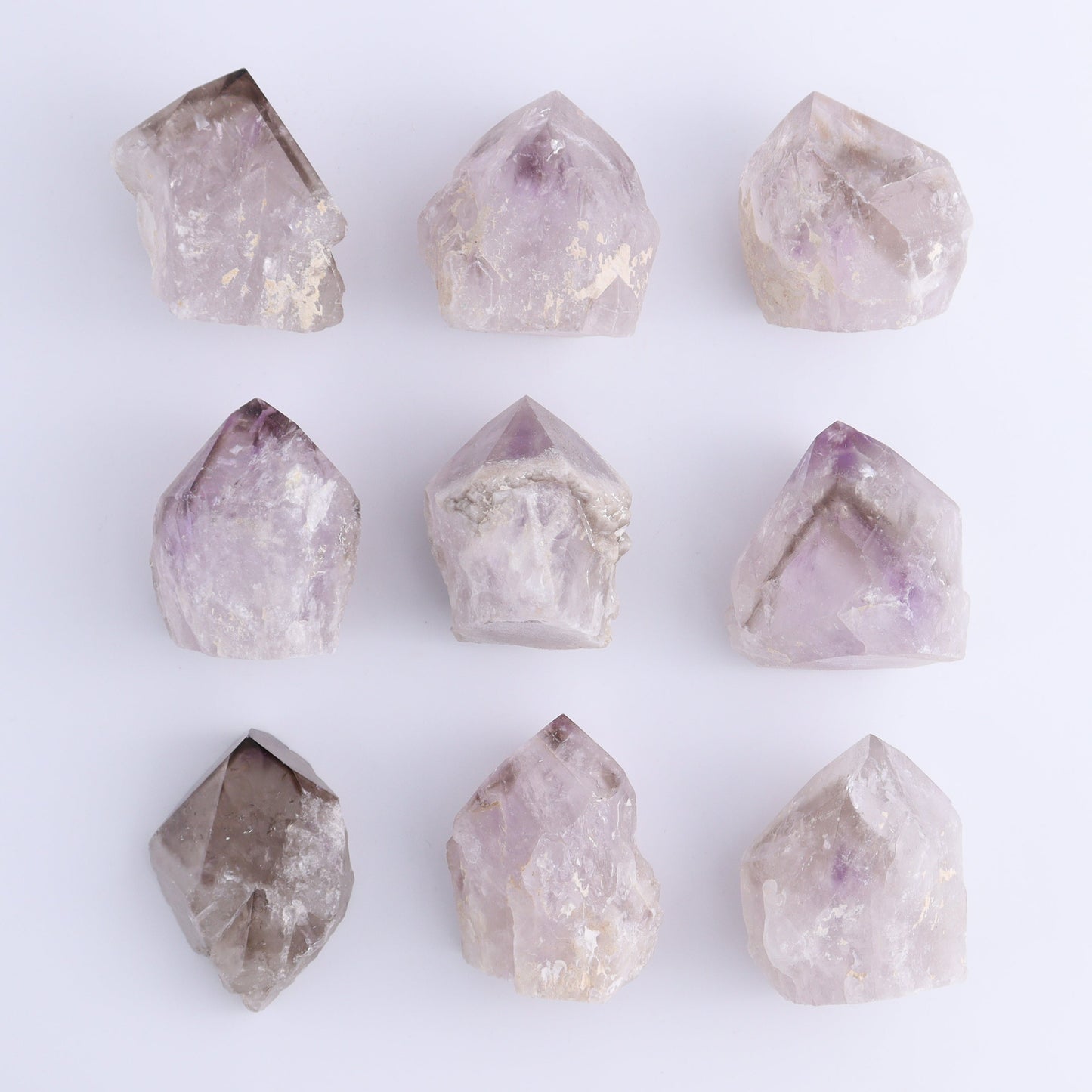 Phantom Amethyst Top Polished Set of 37 - Expert Wholesale and Supplier of Wholesale Crystals & Bulk Gemstones, ["Flats","Phantom Amethyst"]